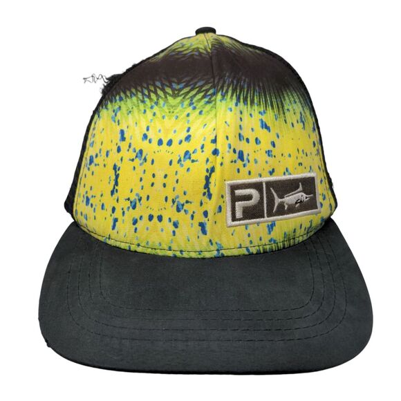 Pelagic Snapback Mesh Back Trucker Hat Multi OSFA Embroidered Colorblock Fishing - Picture 1 of 8